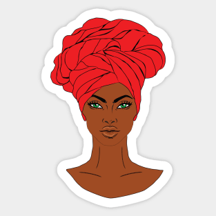 anime black girl with red Sticker